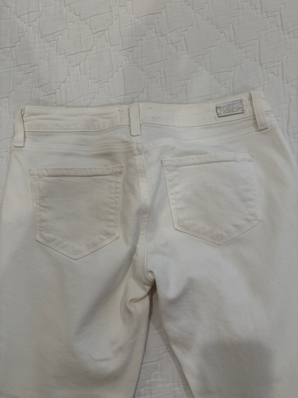 PAIGE White High-Rise Women’s Jeans - Slim Straight - Picture 3 of 5